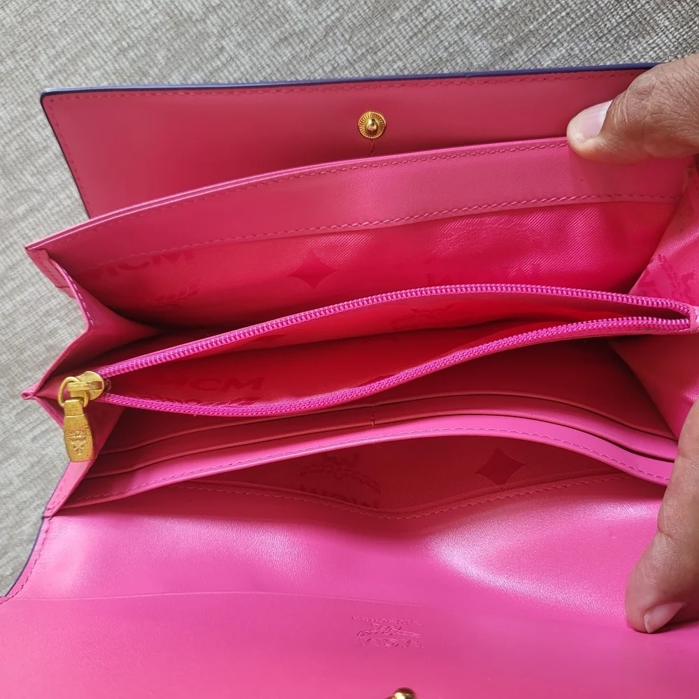 Mcm Coral Trifold Long Wallet..Authentic..Like brand New!!